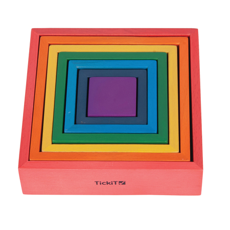 TICKIT Wooden Rainbow Architect Squares, Set of 7 73416